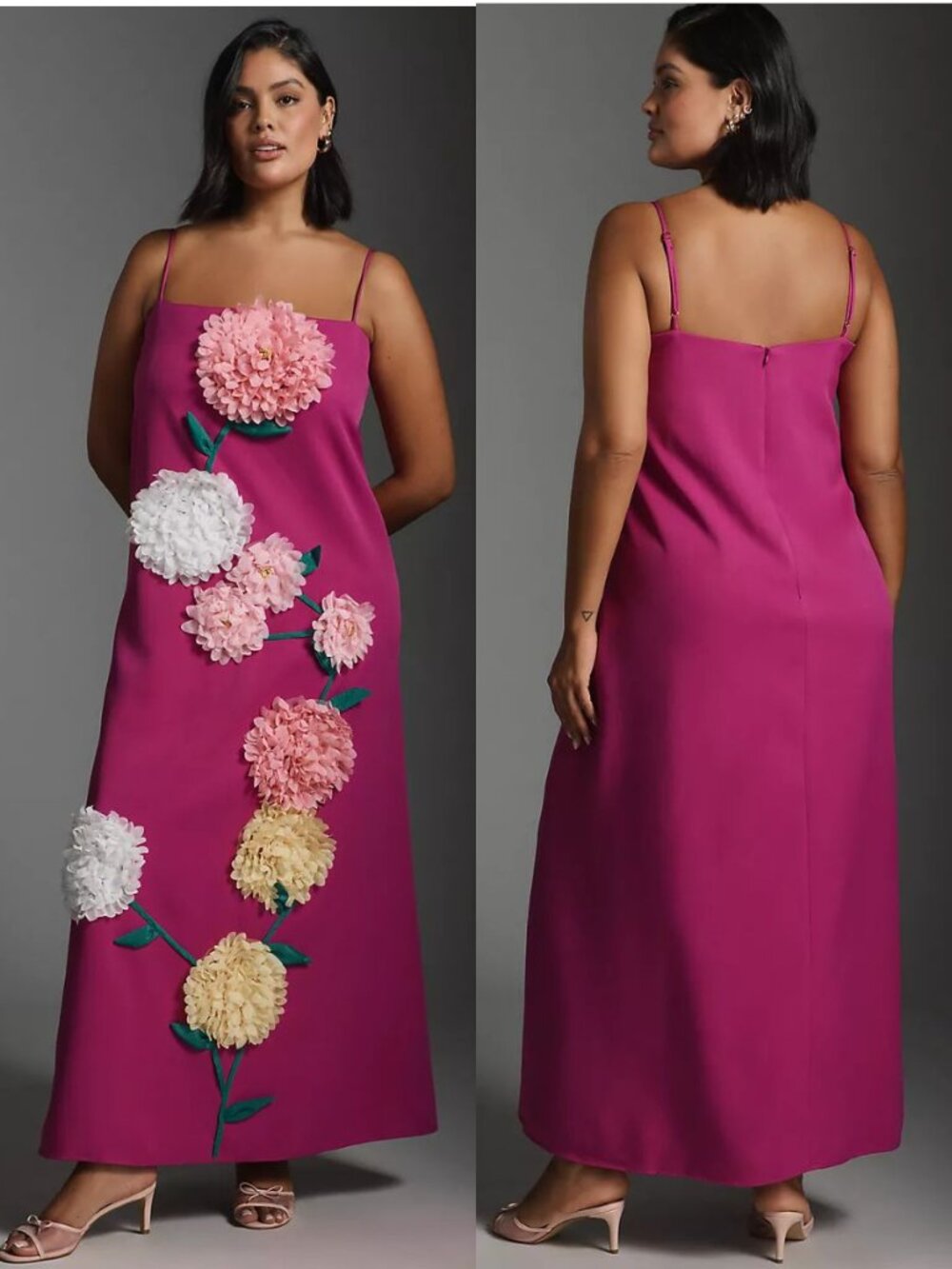 Elliatt Buttercup Dress Orchid Purple Floral Appliqué Maxi NWT Size L Petite